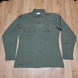 Vintage U.S. Army OG-507 Utility Shirt Jacket 15.5x35 Olive Green Military Unifo